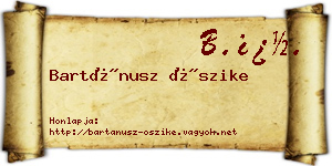 Bartánusz Őszike névjegykártya